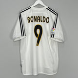 Shop 2003/04 REAL MADRID RONALDO #9 HOME SHIRT (L) ADIDAS, classic football shirts, vintage football shirts & retro soccer jerseys at Cult Kits
