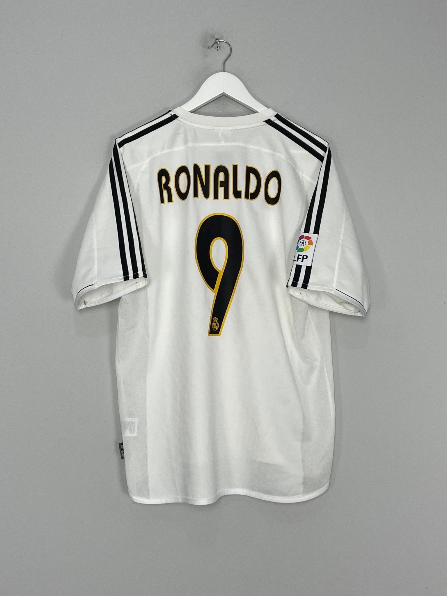 Shop 2003/04 REAL MADRID RONALDO #9 HOME SHIRT (L) ADIDAS, classic football shirts, vintage football shirts & retro soccer jerseys at Cult Kits