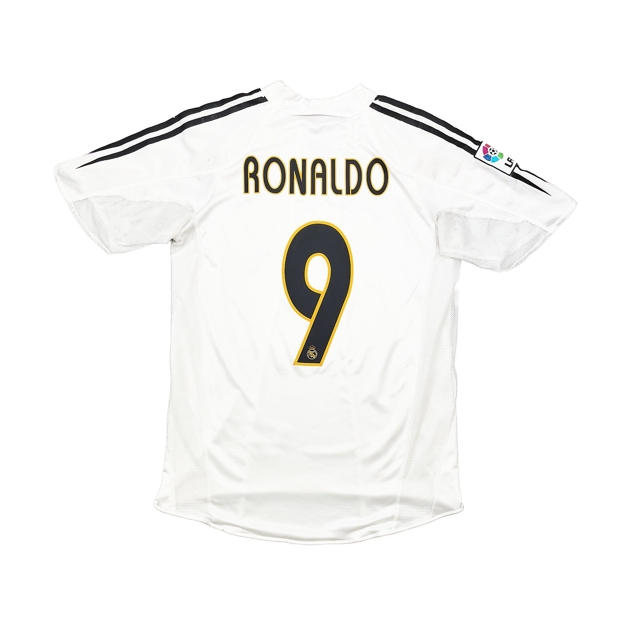 Buy 2003/04 Real Madrid Ronaldo 9 *Player Issue* Home Shirt (L) Adidas ~ Free worldwide shipping ~ Authentic Vintage Football Shirts from Cult Kits