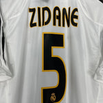 Shop 2003/04 REAL MADRID ZIDANE #5 *BNWT* HOME SHIRT (L) ADIDAS, classic football shirts, vintage football shirts & retro soccer jerseys at Cult Kits