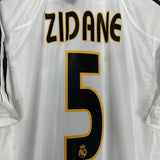Shop 2003/04 REAL MADRID ZIDANE #5 *BNWT* HOME SHIRT (L) ADIDAS, classic football shirts, vintage football shirts & retro soccer jerseys at Cult Kits