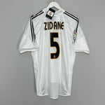 Shop 2003/04 REAL MADRID ZIDANE #5 *BNWT* HOME SHIRT (L) ADIDAS, classic football shirts, vintage football shirts & retro soccer jerseys at Cult Kits