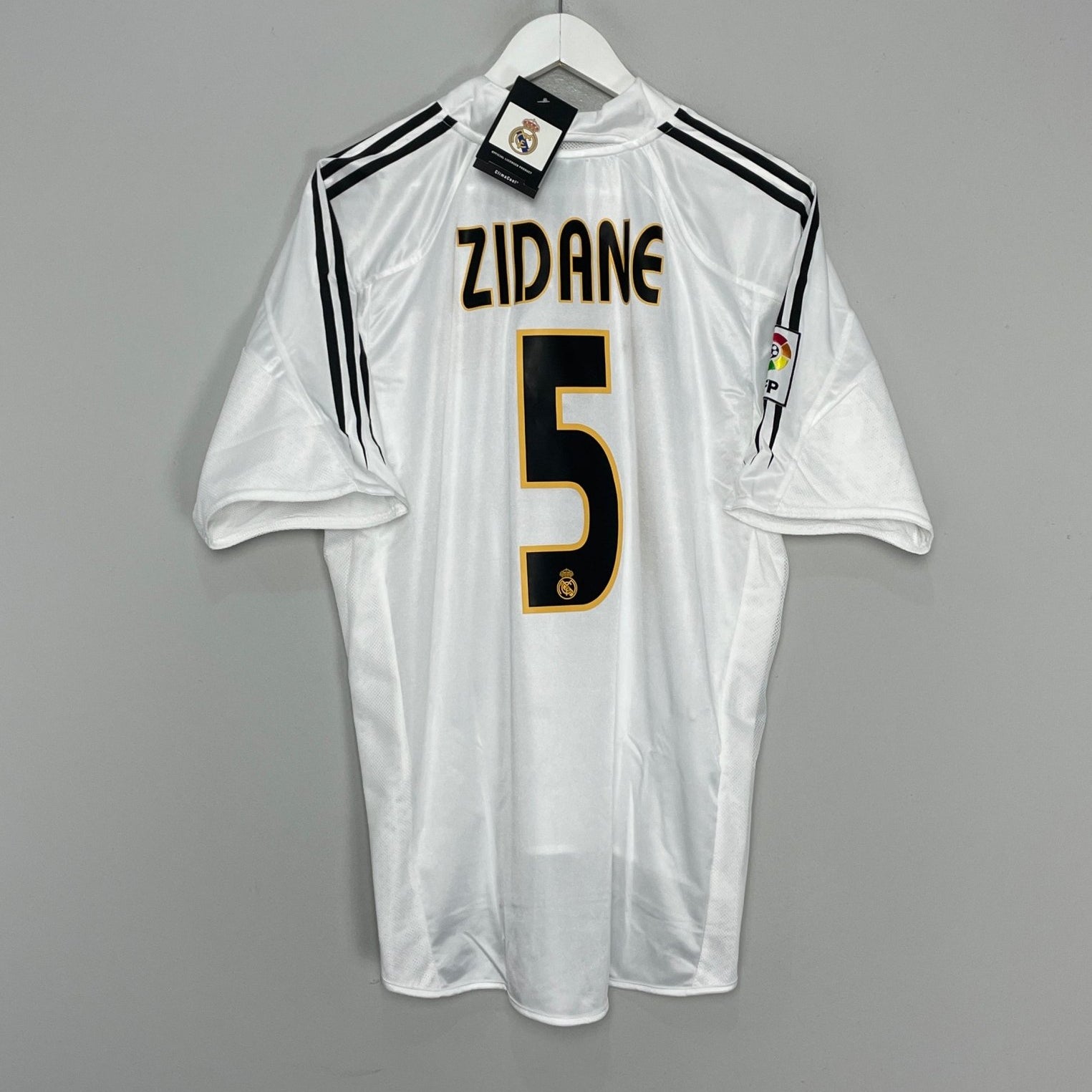 Shop 2003/04 REAL MADRID ZIDANE #5 *BNWT* HOME SHIRT (L) ADIDAS, classic football shirts, vintage football shirts & retro soccer jerseys at Cult Kits