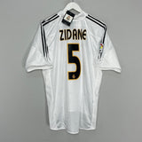 Shop 2003/04 REAL MADRID ZIDANE #5 *BNWT* HOME SHIRT (L) ADIDAS, classic football shirts, vintage football shirts & retro soccer jerseys at Cult Kits