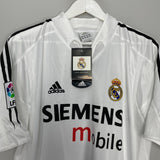 Shop 2003/04 REAL MADRID ZIDANE #5 *BNWT* HOME SHIRT (L) ADIDAS, classic football shirts, vintage football shirts & retro soccer jerseys at Cult Kits