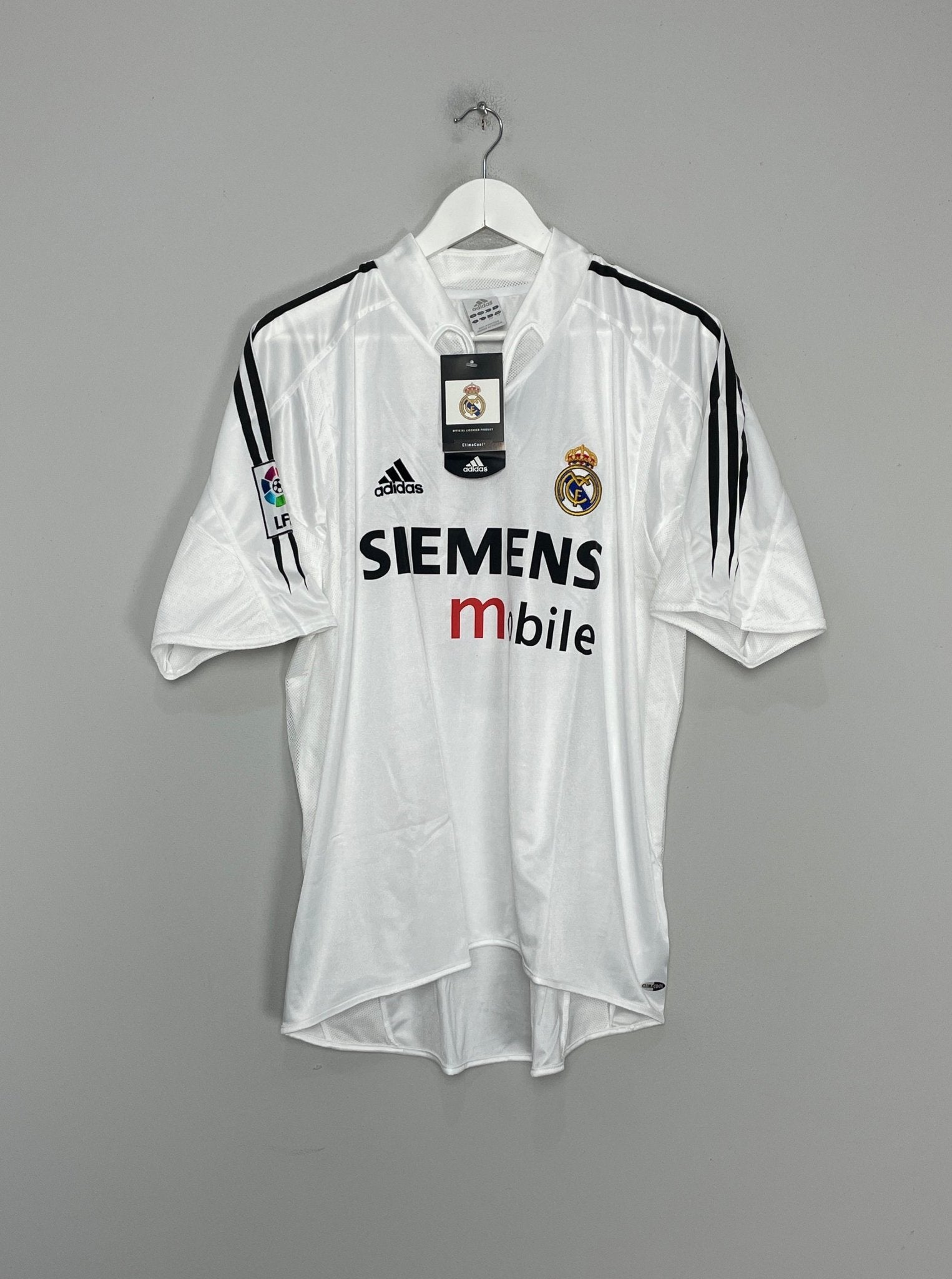 Shop 2003/04 REAL MADRID ZIDANE #5 *BNWT* HOME SHIRT (L) ADIDAS, classic football shirts, vintage football shirts & retro soccer jerseys at Cult Kits