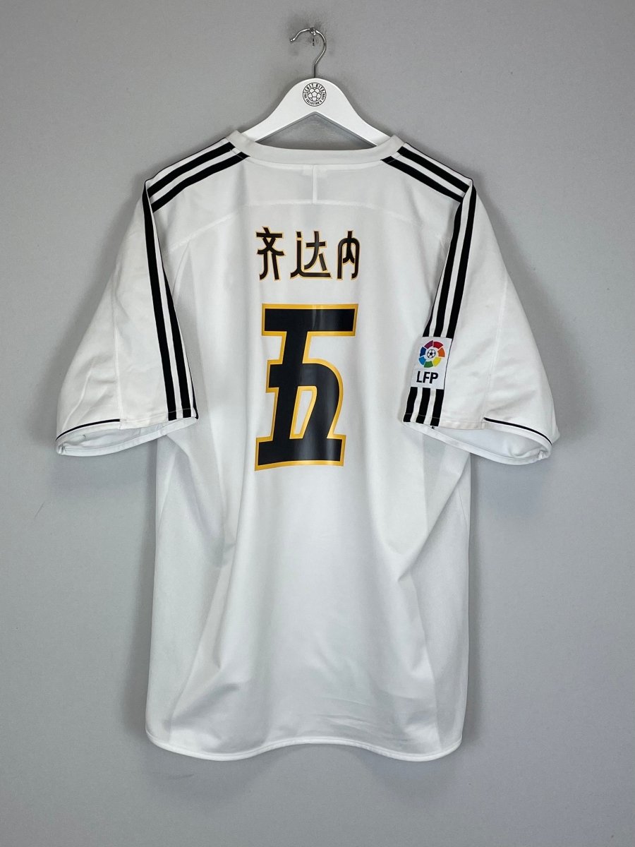 2003/04 REAL MADRID ZIDANE 5 *CHINESE* HOME SHIRT (XL) ADIDAS - Cult Kits - XL - Buy Vintage Football Shirts, Authentic Retro Football Shirts For Sale, Classic Football Shirts & Soccer Jersey