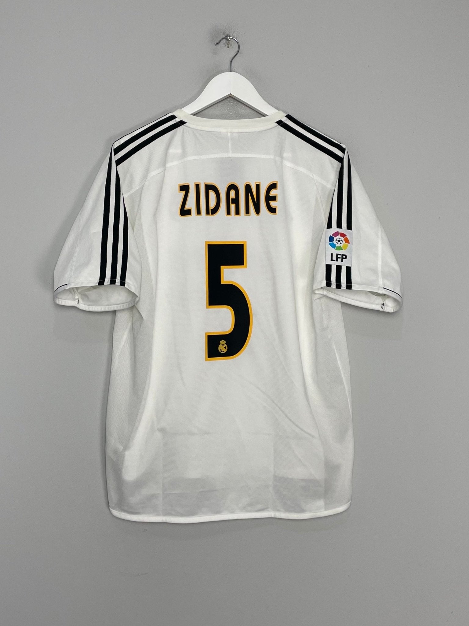 Shop 2003/04 REAL MADRID ZIDANE #5 HOME SHIRT (L) ADIDAS, classic football shirts, vintage football shirts & retro soccer jerseys at Cult Kits