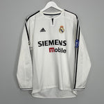 Shop 2003/04 REAL MADRID ZIDANE #5 L/S C/L HOME SHIRT (M) ADIDAS, classic football shirts, vintage football shirts & retro soccer jerseys at Cult Kits