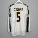 Shop 2003/04 REAL MADRID ZIDANE #5 L/S C/L HOME SHIRT (M) ADIDAS, classic football shirts, vintage football shirts & retro soccer jerseys at Cult Kits