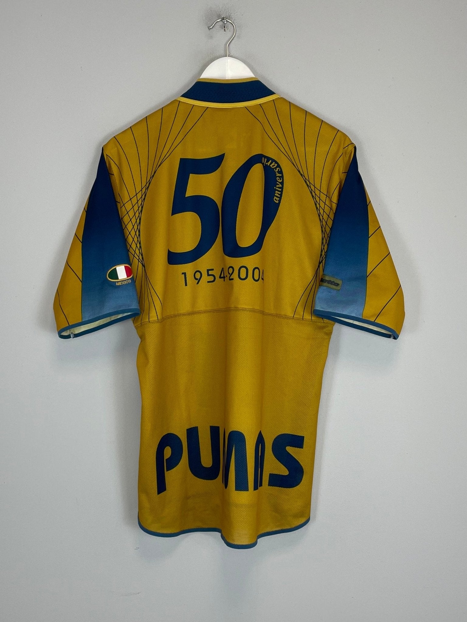 Shop 2003/04 UNAM PUMAS *50 YEARS* HOME SHIRT (L) LOTTO, classic football shirts, vintage football shirts & retro soccer jerseys at Cult Kits