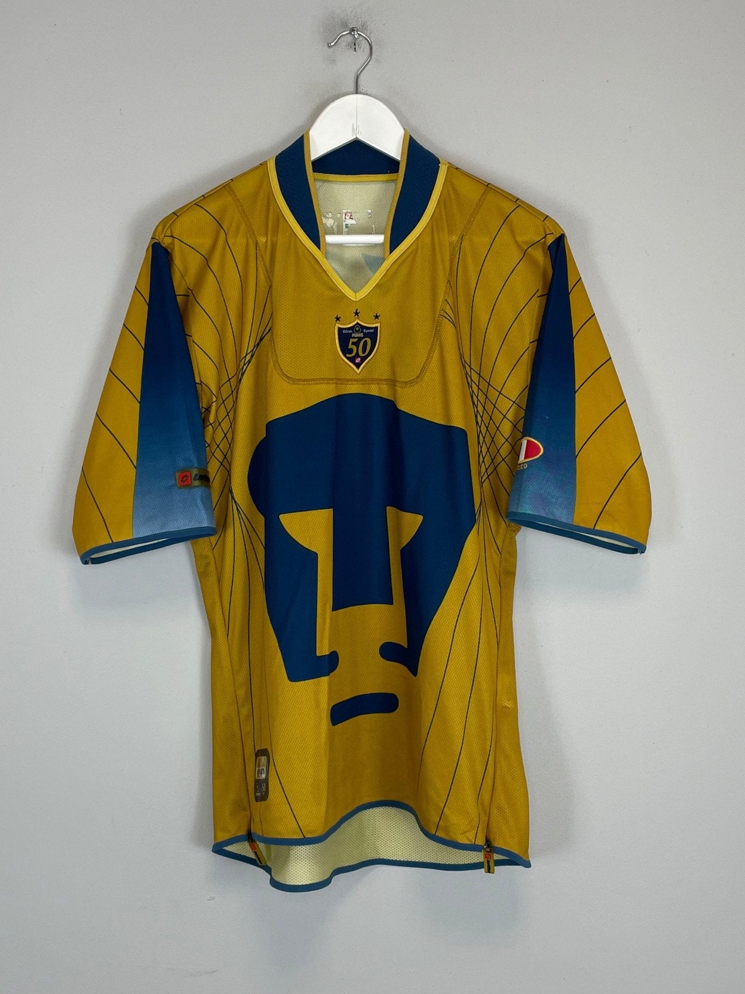 Shop 2003/04 UNAM PUMAS *50 YEARS* HOME SHIRT (L) LOTTO, classic football shirts, vintage football shirts & retro soccer jerseys at Cult Kits