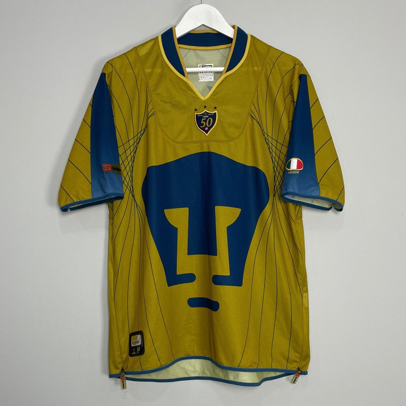 Shop 2003/04 UNAM PUMAS *50 YEARS* SPECIAL SHIRT (L) LOTTO, classic football shirts, vintage football shirts & retro soccer jerseys at Cult Kits