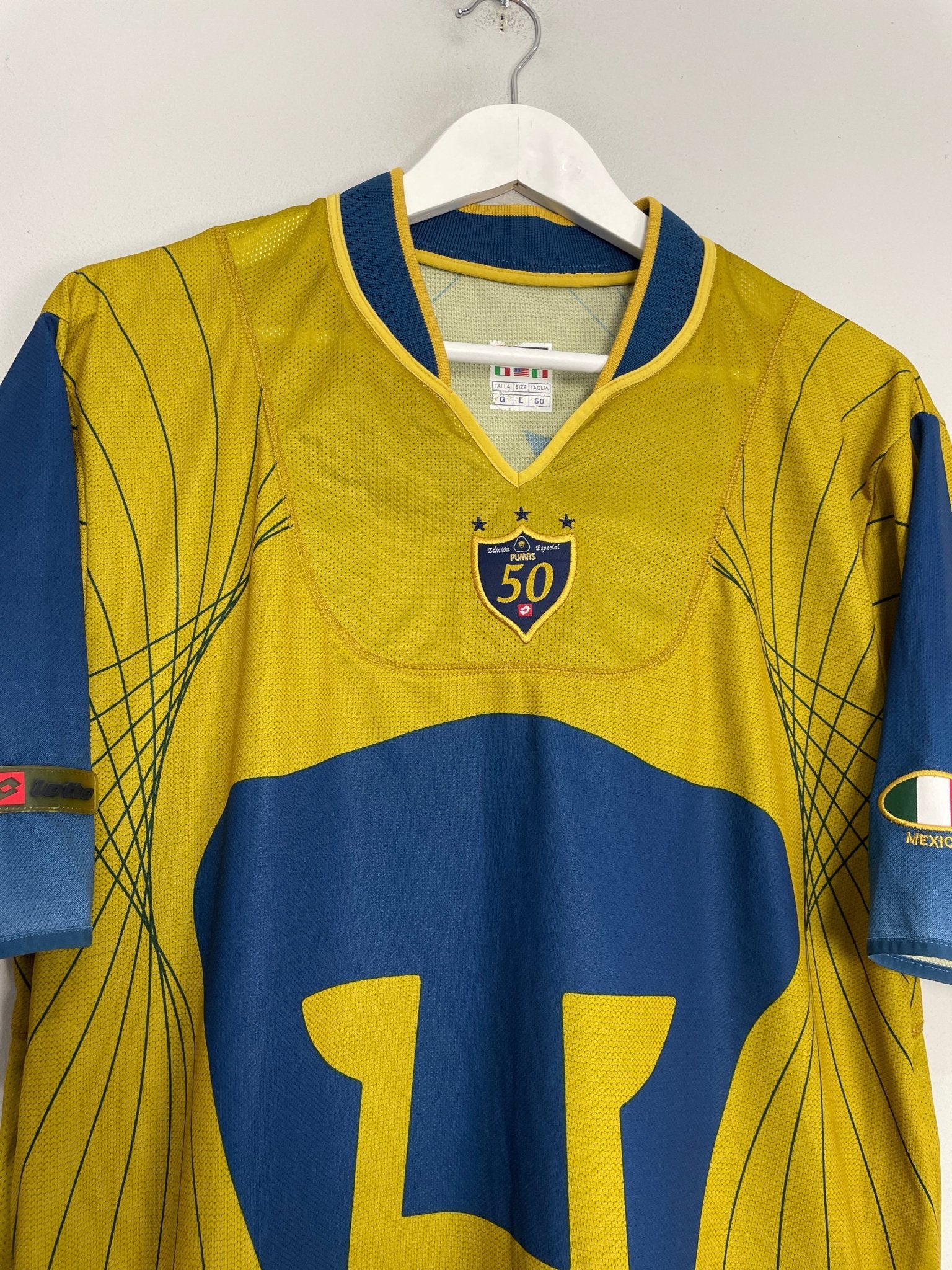 Shop 2003/04 UNAM PUMAS *50 YEARS* SPECIAL SHIRT (L) LOTTO, classic football shirts, vintage football shirts & retro soccer jerseys at Cult Kits