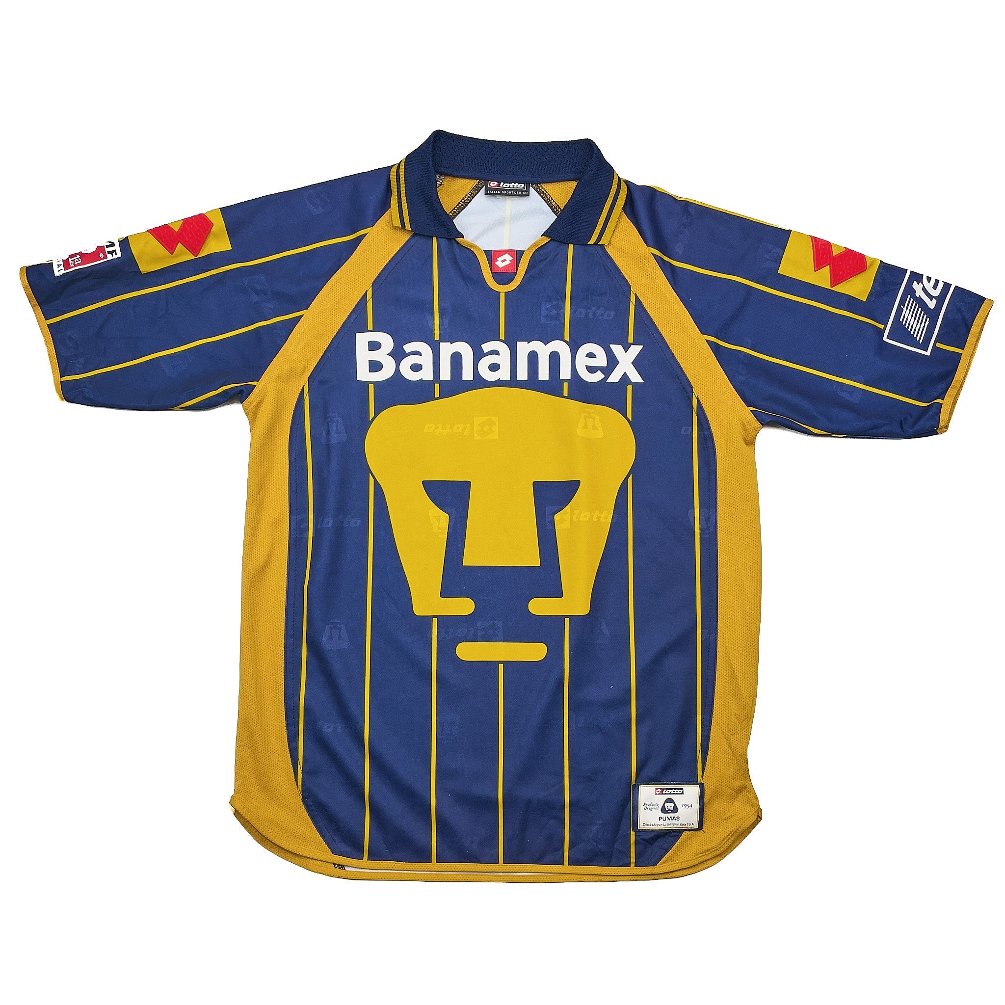 Buy 2003/04 UNAM Pumas Home Shirt (M) Lotto ~ Free worldwide shipping available ~ Authentic Vintage Football Shirts from Cult Kits