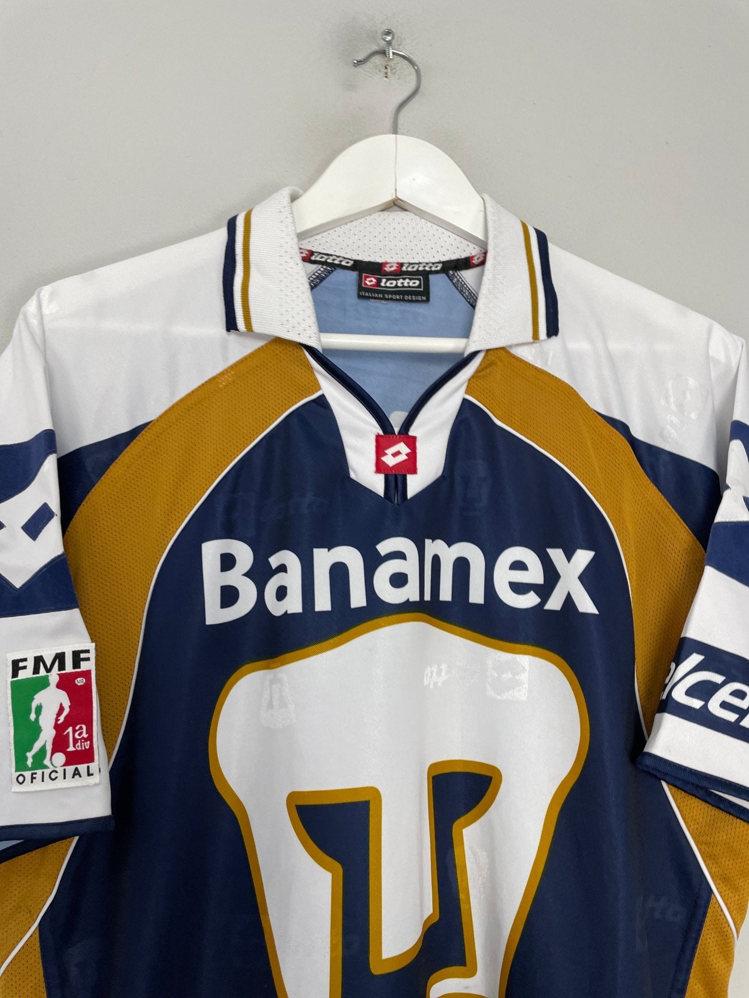 Shop 2003/04 UNAM PUMAS HOME SHIRT (XL) LOTTO, classic football shirts, vintage football shirts & retro soccer jerseys at Cult Kits