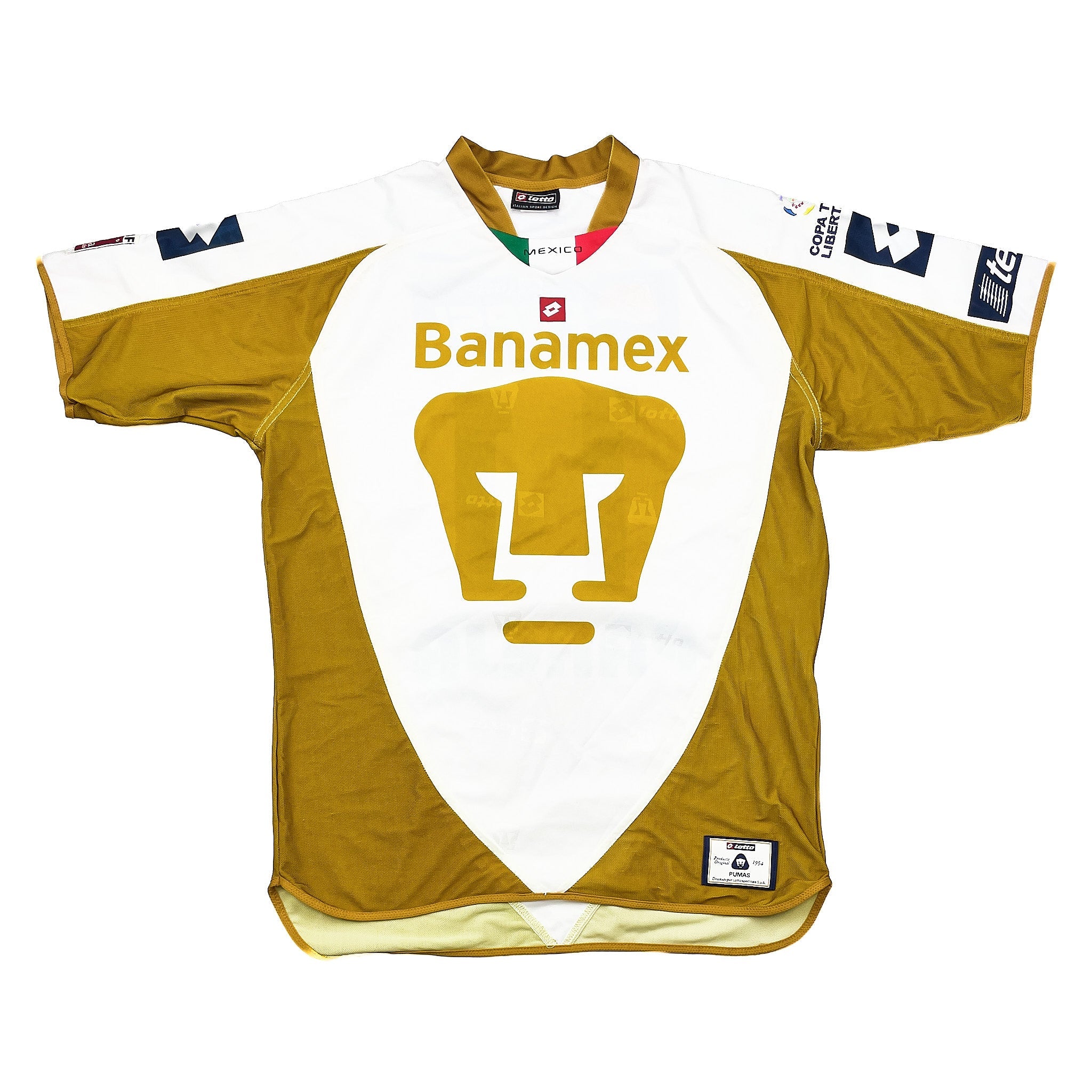 Buy 2003/04 UNAM Pumas Pareja 11 Home Shirt (M) Lotto ~ Free worldwide shipping available ~ Authentic Vintage Football Shirts from Cult Kits