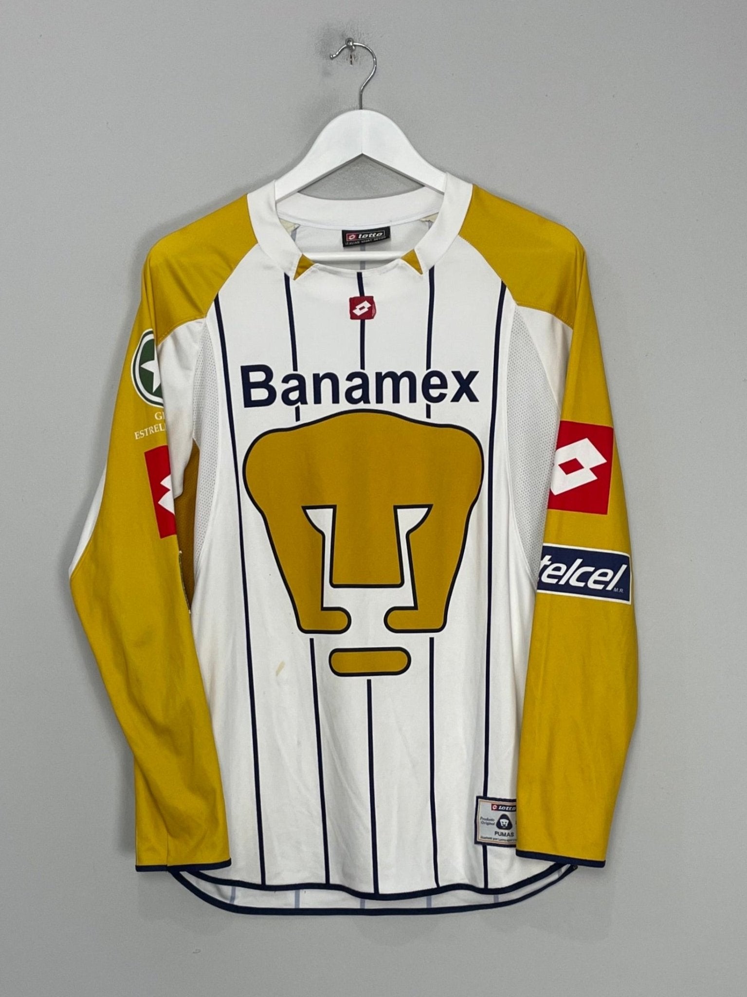 Shop 2003/04 UNAM PUMAS *SIGNED* L/S HOME SHIRT (M) LOTTO, classic football shirts, vintage football shirts & retro soccer jerseys at Cult Kits