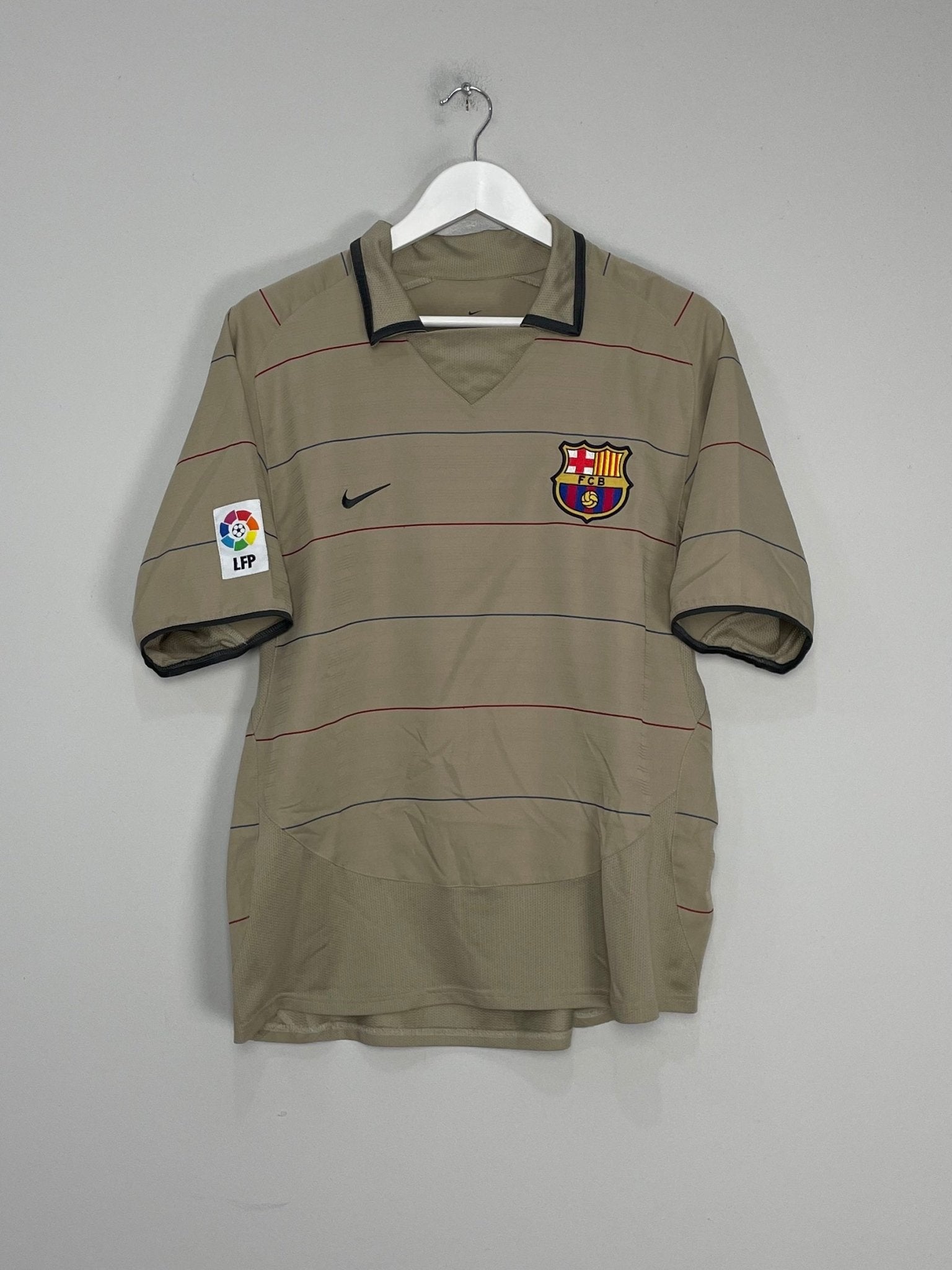 Shop 2003/05 BARCELONA SAVIOLA #7 AWAY SHIRT (M) NIKE, classic football shirts, vintage football shirts & retro soccer jerseys at Cult Kits