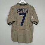 Shop 2003/05 BARCELONA SAVIOLA #7 AWAY SHIRT (M) NIKE, classic football shirts, vintage football shirts & retro soccer jerseys at Cult Kits