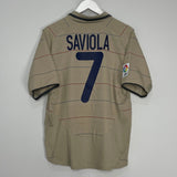 Shop 2003/05 BARCELONA SAVIOLA #7 AWAY SHIRT (M) NIKE, classic football shirts, vintage football shirts & retro soccer jerseys at Cult Kits