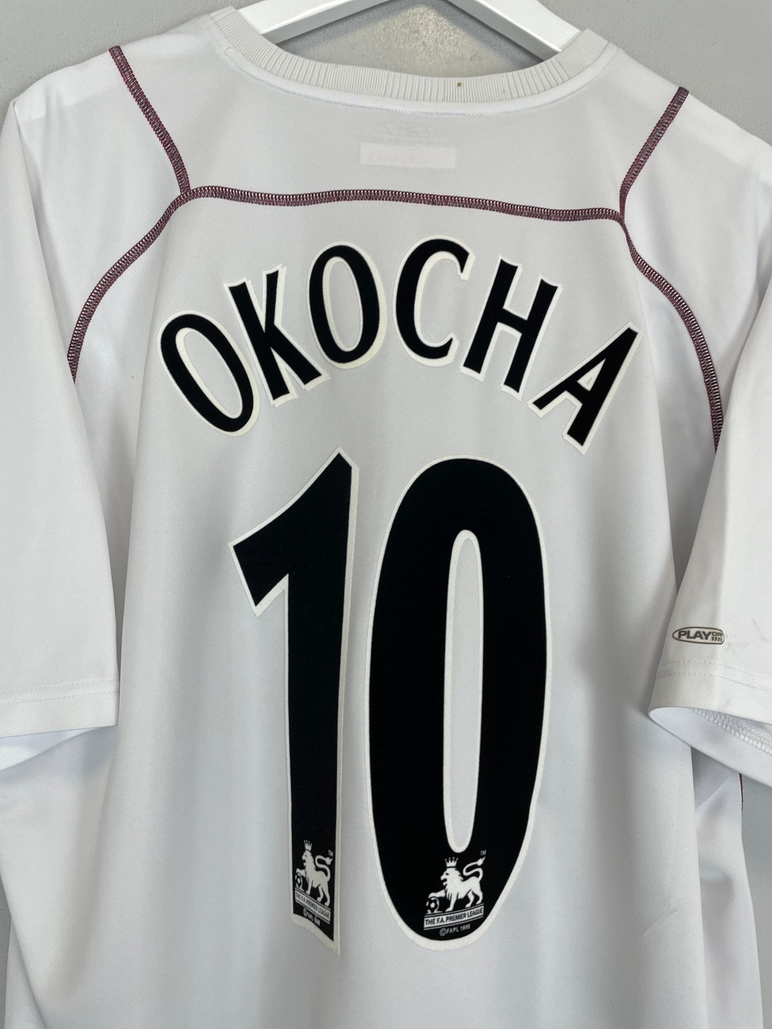Shop 2003/05 BOLTON WANDERERS OKOCHA #10 HOME SHIRT (XL) REEBOK, classic football shirts, vintage football shirts & retro soccer jerseys at Cult Kits