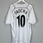 Shop 2003/05 BOLTON WANDERERS OKOCHA #10 HOME SHIRT (XL) REEBOK, classic football shirts, vintage football shirts & retro soccer jerseys at Cult Kits