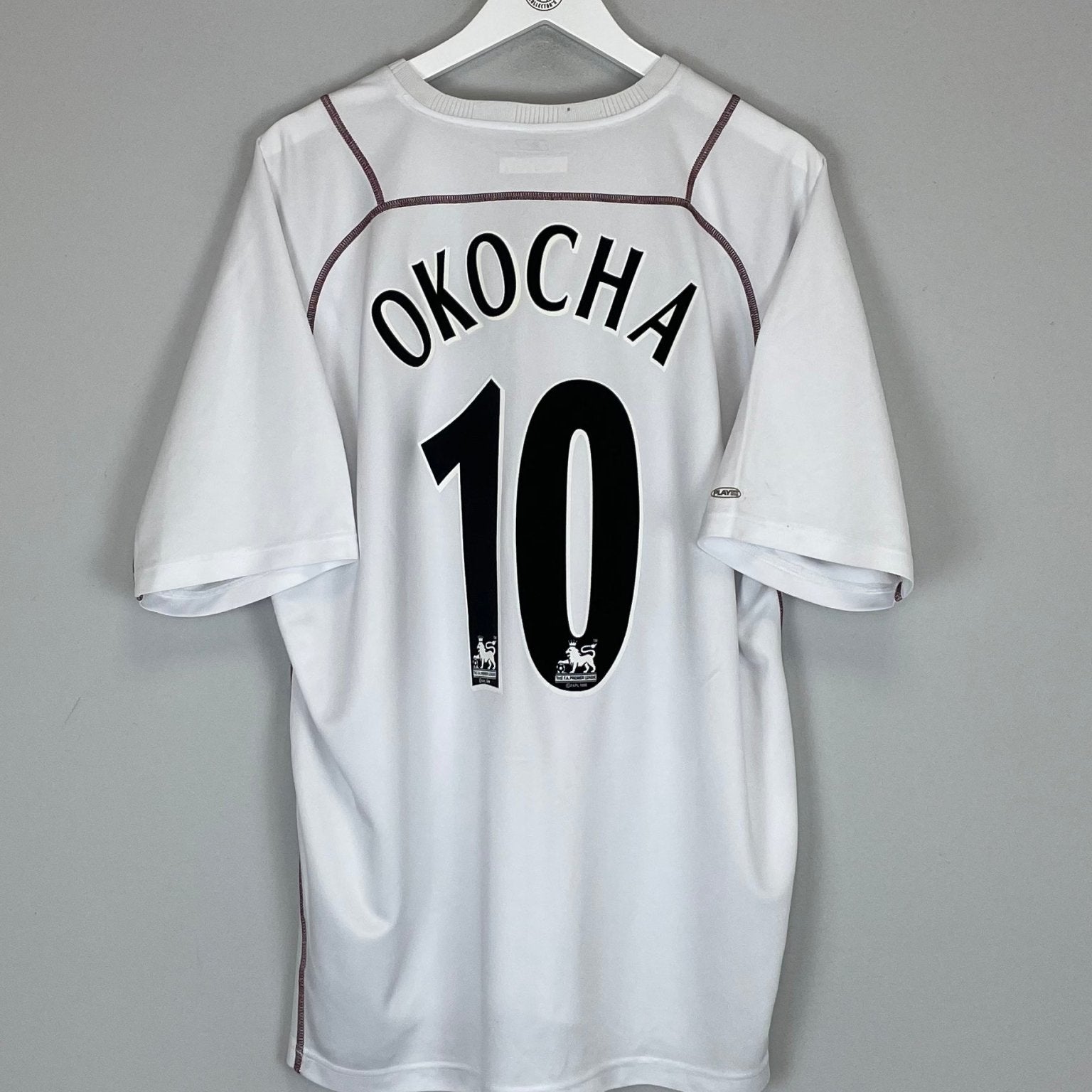 Shop 2003/05 BOLTON WANDERERS OKOCHA #10 HOME SHIRT (XL) REEBOK, classic football shirts, vintage football shirts & retro soccer jerseys at Cult Kits