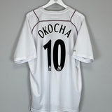 Shop 2003/05 BOLTON WANDERERS OKOCHA #10 HOME SHIRT (XL) REEBOK, classic football shirts, vintage football shirts & retro soccer jerseys at Cult Kits