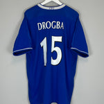Shop 2003/05 CHELSEA DROGBA #15 HOME SHIRT (XL) UMBRO, classic football shirts, vintage football shirts & retro soccer jerseys at Cult Kits