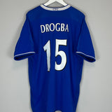 Shop 2003/05 CHELSEA DROGBA #15 HOME SHIRT (XL) UMBRO, classic football shirts, vintage football shirts & retro soccer jerseys at Cult Kits