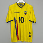 Shop 2003/05 ECUADOR AGUINAGA #10 HOME SHIRT (L) MARATHON, classic football shirts, vintage football shirts & retro soccer jerseys at Cult Kits