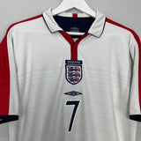 Shop 2003/05 ENGLAND BECKHAM #7 HOME SHIRT (L) UMBRO, classic football shirts, vintage football shirts & retro soccer jerseys at Cult Kits