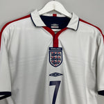 Shop 2003/05 ENGLAND BECKHAM #7 HOME SHIRT (M) UMBRO, classic football shirts, vintage football shirts & retro soccer jerseys at Cult Kits
