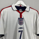 Shop 2003/05 ENGLAND BECKHAM #7 HOME SHIRT (M) UMBRO, classic football shirts, vintage football shirts & retro soccer jerseys at Cult Kits