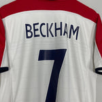 Shop 2003/05 ENGLAND BECKHAM #7 HOME SHIRT (M) UMBRO, classic football shirts, vintage football shirts & retro soccer jerseys at Cult Kits