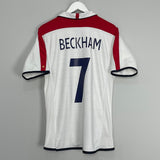 Shop 2003/05 ENGLAND BECKHAM #7 HOME SHIRT (M) UMBRO, classic football shirts, vintage football shirts & retro soccer jerseys at Cult Kits