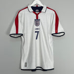 Shop 2003/05 ENGLAND BECKHAM #7 HOME SHIRT (M) UMBRO, classic football shirts, vintage football shirts & retro soccer jerseys at Cult Kits