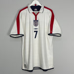 Shop 2003/05 ENGLAND BECKHAM #7 HOME SHIRT (XL) UMBRO, classic football shirts, vintage football shirts & retro soccer jerseys at Cult Kits