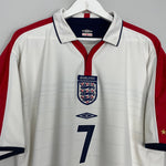 Shop 2003/05 ENGLAND BECKHAM #7 HOME SHIRT (XL) UMBRO, classic football shirts, vintage football shirts & retro soccer jerseys at Cult Kits