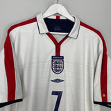Shop 2003/05 ENGLAND BECKHAM #7 HOME SHIRT (XXL) UMBRO, classic football shirts, vintage football shirts & retro soccer jerseys at Cult Kits
