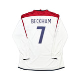 Buy 2003/05 England Beckham 7 L/S Home Shirt (XL) Umbro ~ Free worldwide shipping ~ Authentic Vintage Football Shirts from Cult Kits