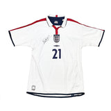 Buy 2003/05 England Heskey 21 *Signed* Home Shirt (L) Umbro ~ Free worldwide shipping ~ Authentic Vintage Football Shirts from Cult Kits