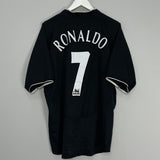 Shop 2003/05 MANCHESTER UNITED RONALDO #7 *STAND UP TO RACISM* AWAY SHIRT (M) NIKE, classic football shirts, vintage football shirts & retro soccer jerseys at Cult Kits