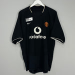 Shop 2003/05 MANCHESTER UNITED RONALDO #7 *STAND UP TO RACISM* AWAY SHIRT (M) NIKE, classic football shirts, vintage football shirts & retro soccer jerseys at Cult Kits