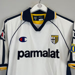 2003/04 PARMA *BNWT* HOME SHIRT (XL) CHAMPION SPONSOR COLLAR NAVY YELLOW PARMALAT 
