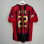 Shop 2004/05 AC MILAN KAKA #22 HOME SHIRT (L) ADIDAS, classic football shirts, vintage football shirts & retro soccer jerseys at Cult Kits