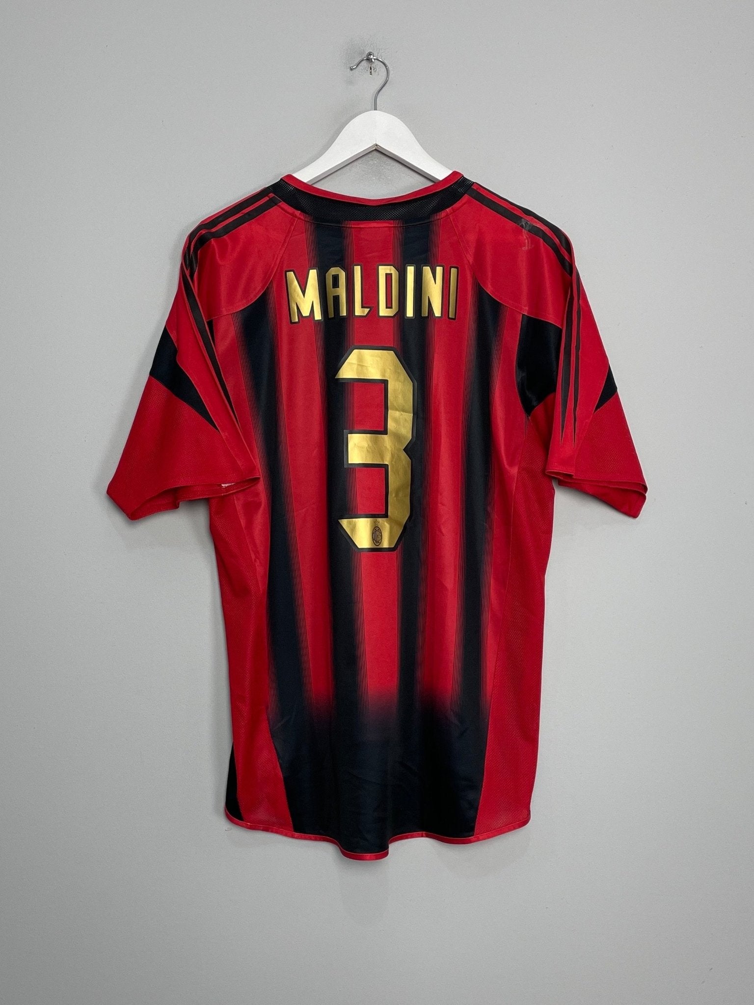 Shop 2004/05 AC MILAN MALDINI #3 HOME SHIRT (L) ADIDAS, classic football shirts, vintage football shirts & retro soccer jerseys at Cult Kits