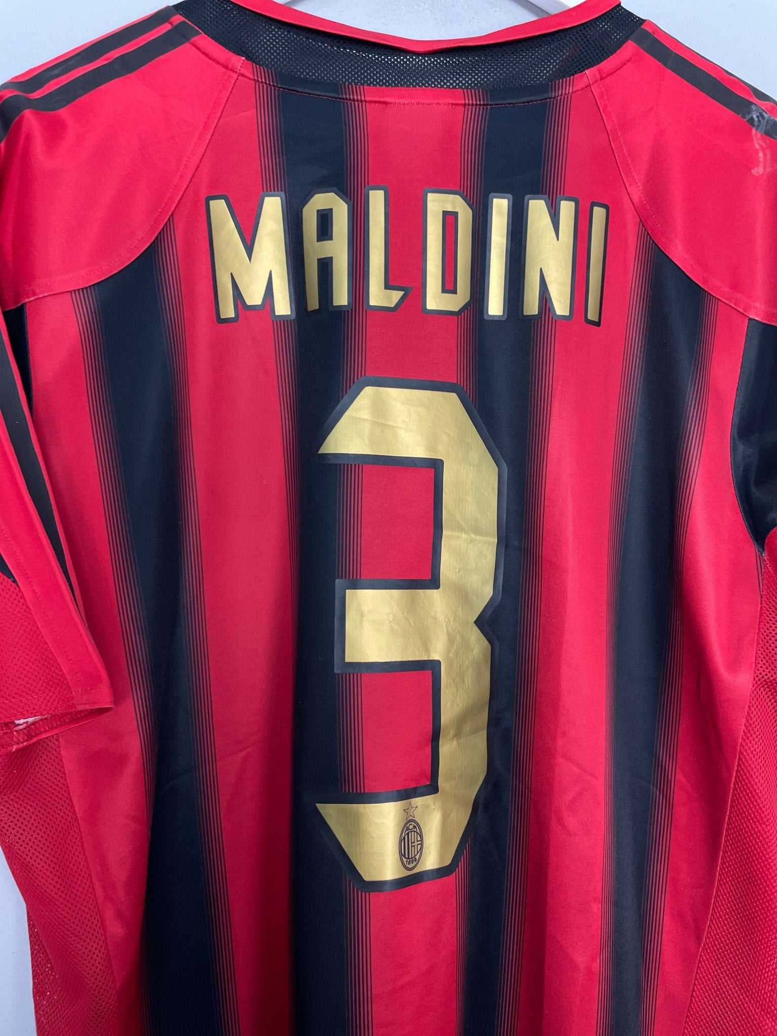 Shop 2004/05 AC MILAN MALDINI #3 HOME SHIRT (L) ADIDAS, classic football shirts, vintage football shirts & retro soccer jerseys at Cult Kits