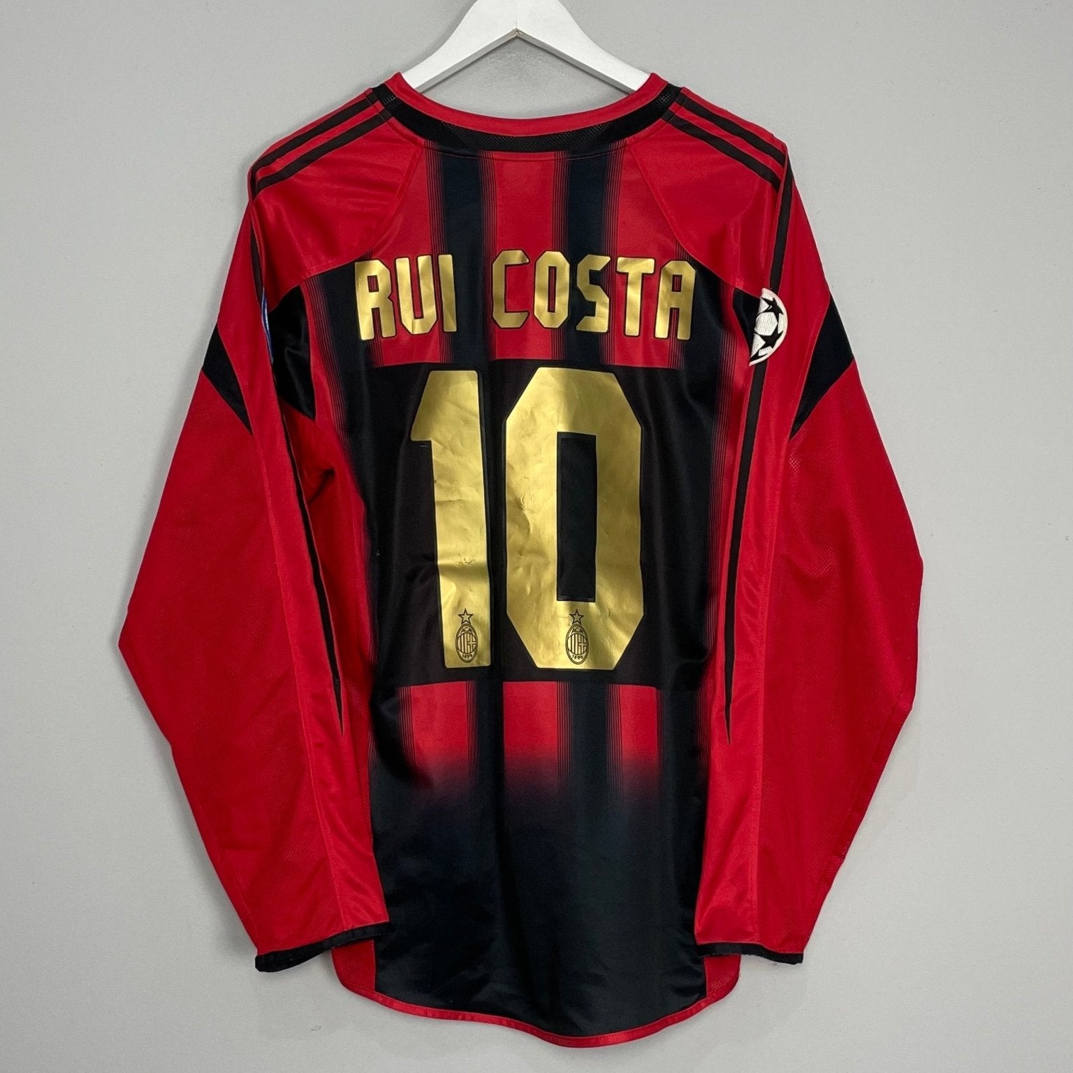 Shop 2004/05 AC MILAN RUI COSTA #10 C/L L/S HOME SHIRT (M) ADIDAS, classic football shirts, vintage football shirts & retro soccer jerseys at Cult Kits